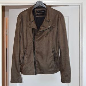 zara faux suede biker jacket mens medium